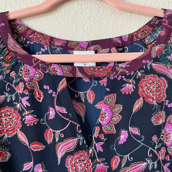 Cabi Dress Womens Size Medium Red Purple Festive 3675 Maxi Floral Mixed Print - Picture 6 of 13